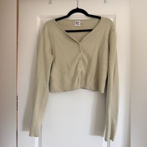 Light green/sage Cropped Cardigan